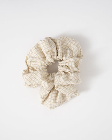Scrunchie Small Check Sand - Things I Like Things I Love