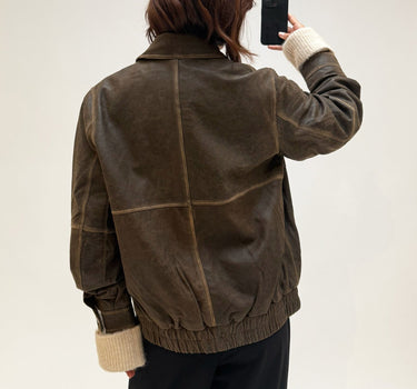 Seattle Loose Leather Jacket Chicory Coffee - Things I Like Things I Love