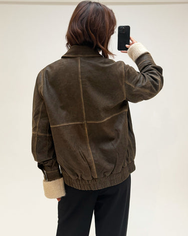 Seattle Loose Leather Jacket Chicory Coffee - Things I Like Things I Love