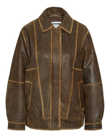 Seattle Loose Leather Jacket Chicory Coffee - Things I Like Things I Love