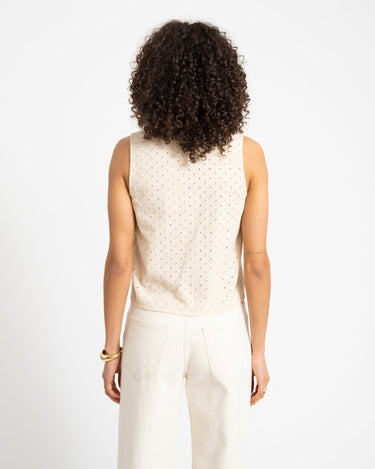 Selma Broderie Zip Top Fog - Things I Like Things I Love