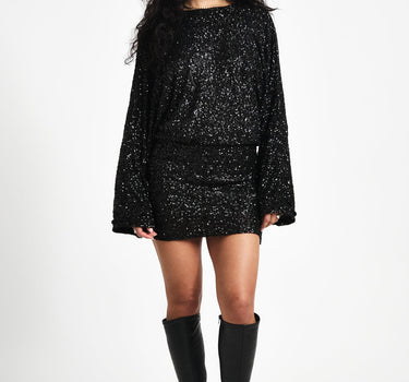 Sequin Mini Dress Black - Things I Like Things I Love