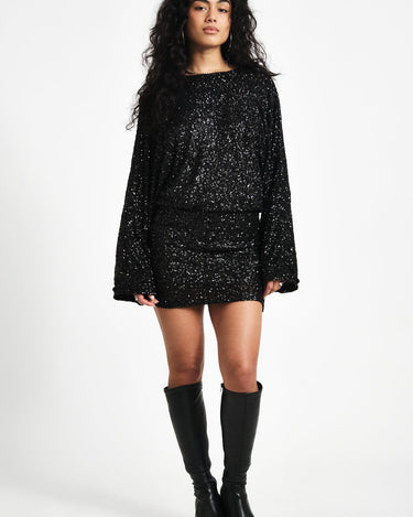 Sequin Mini Dress Black - Things I Like Things I Love