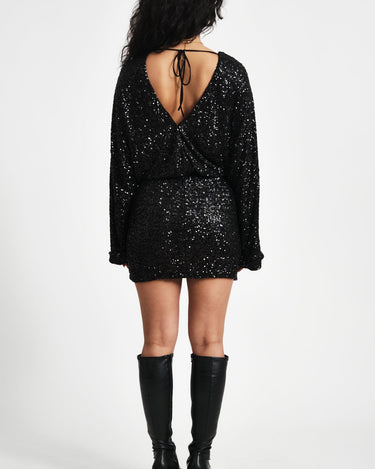 Sequin Mini Dress Black - Things I Like Things I Love