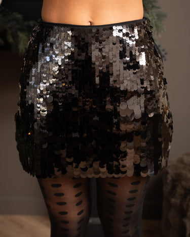 Sequin Mini Skirt Black - Things I Like Things I Love