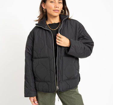 Serena Mid Quilted Jacket Black - Things I Like Things I Love