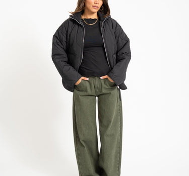 Serena Mid Quilted Jacket Black - Things I Like Things I Love