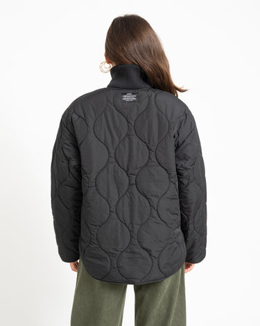 Serena Mid Quilted Jacket Black - Things I Like Things I Love
