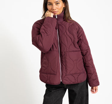 Serena Mid Quilted Jacket Winetasting - Things I Like Things I Love