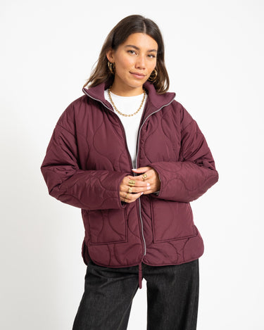 Serena Mid Quilted Jacket Winetasting - Things I Like Things I Love