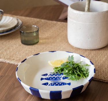 Serving Bowl Fish Ceramic Blue - Things I Like Things I Love