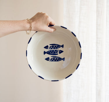 Serving Bowl Fish Ceramic Blue - Things I Like Things I Love