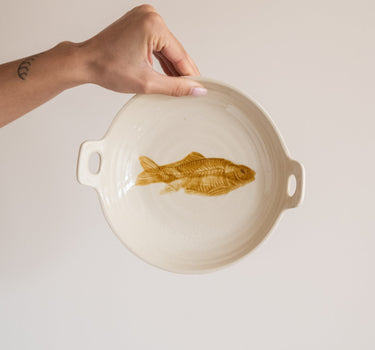 Serving Bowl Fish Ceramic Yellow - Things I Like Things I Love