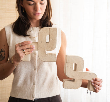 SET OF 2 - Bookend Abstract Beige - Things I Like Things I Love