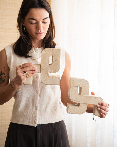 SET OF 2 - Bookend Abstract Beige - Things I Like Things I Love