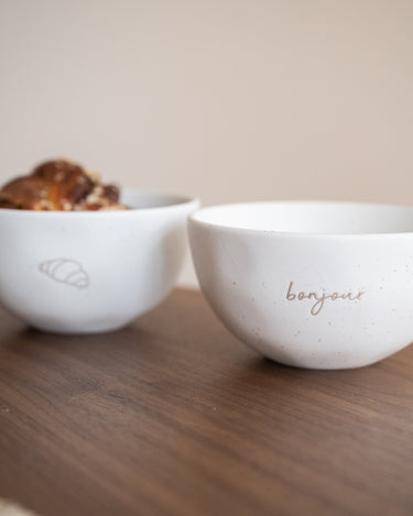 SET OF 2 - Bowl Croissant Bonjour - Things I Like Things I Love