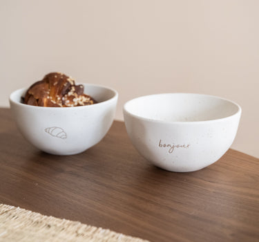 SET OF 2 - Bowl Croissant Bonjour - Things I Like Things I Love