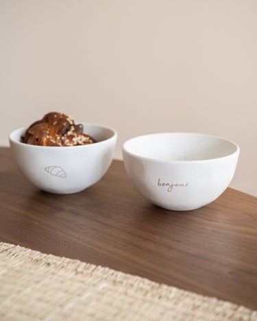 SET OF 2 - Bowl Croissant Bonjour - Things I Like Things I Love