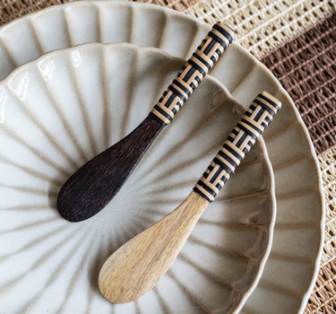 SET OF 2 - Butter Knives Zebra Handwoven Bamboo - Things I Like Things I Love