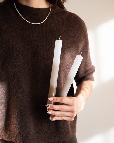 SET OF 2 - Dinner Candle Ombre Brown - Things I Like Things I Love