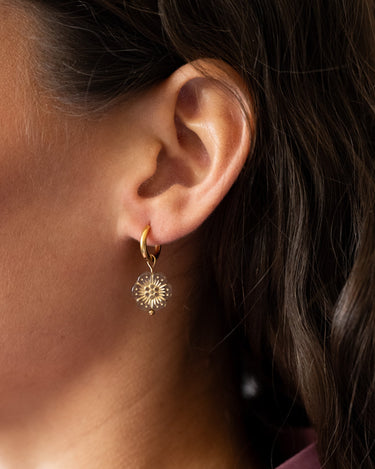 Set of 2 Earring Desert Bloom Hoop Gold - Things I Like Things I Love