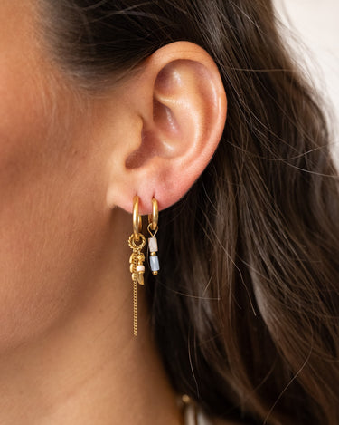 Set of 2 Earrings Chain Olivia Hoop Gold - Things I Like Things I Love