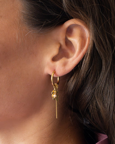 Set of 2 Earrings Chain Olivia Hoop Gold - Things I Like Things I Love
