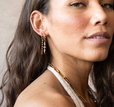 Set Of 2 Earrings Eyecatcher Hoop Gold - Things I Like Things I Love