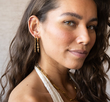 Set Of 2 Earrings Eyecatcher Hoop Gold - Things I Like Things I Love