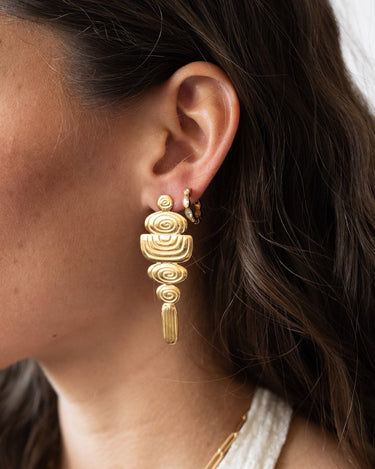 Set Of 2 Earrings Greek Elegance Hoop Gold - Things I Like Things I Love