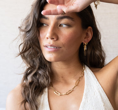 Set of 2 Earrings Ocean Terra Hoop Gold - Things I Like Things I Love