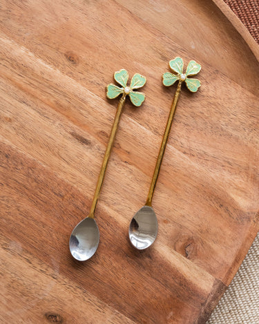 SET OF 2 - Handmade Lucky Clover Teaspoon - Things I Like Things I Love