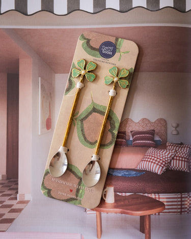 SET OF 2 - Handmade Lucky Clover Teaspoon - Things I Like Things I Love