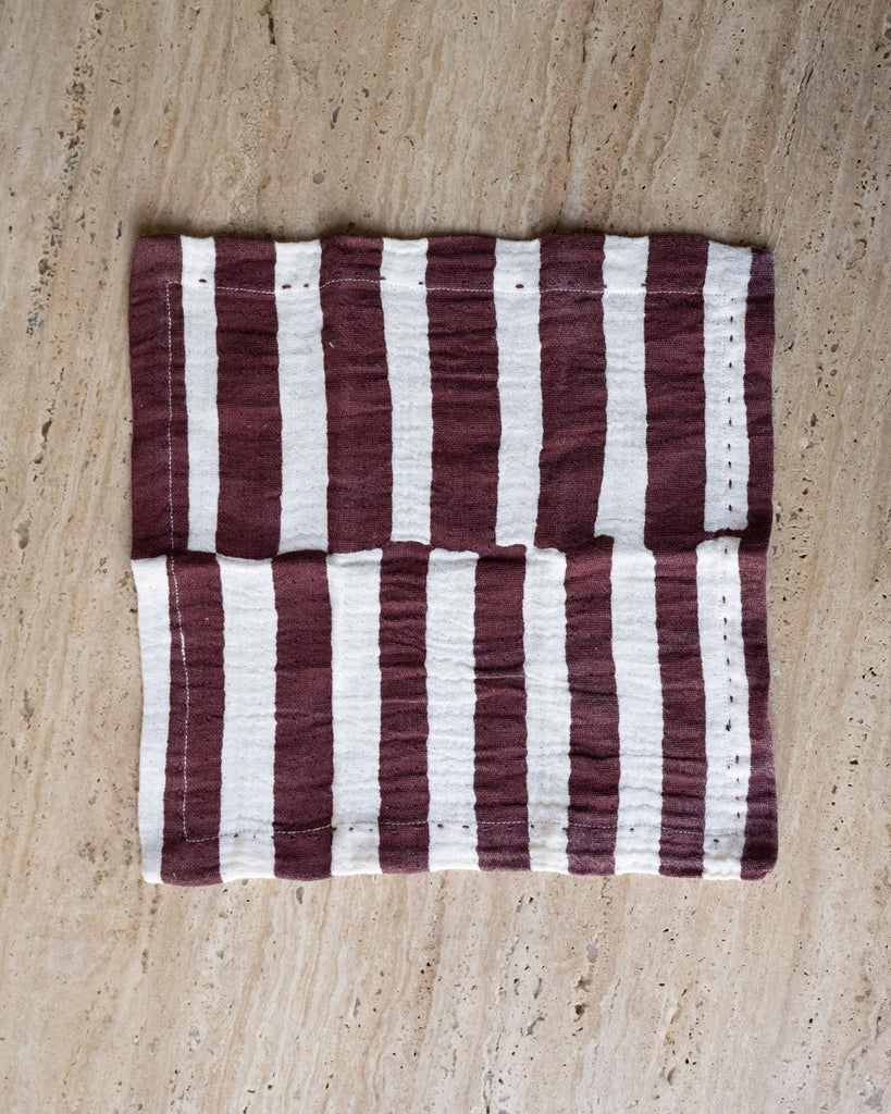 SET OF 2 - HKliving Napkin Striped Burgundy - Things I Like Things I Love