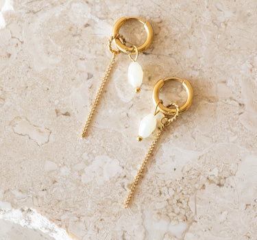 Set Of 2 Hoop Cain Water Drop Gold - Things I Like Things I Love