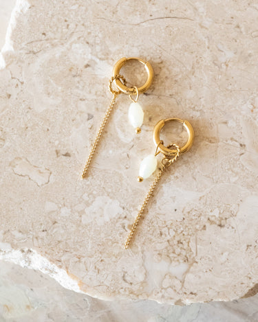 Set Of 2 Hoop Cain Water Drop Gold - Things I Like Things I Love