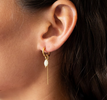 Set Of 2 Hoop Cain Water Drop Gold - Things I Like Things I Love