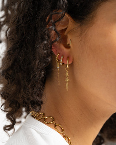Set Of 2 Hoop Chain Medusa Gold - Things I Like Things I Love