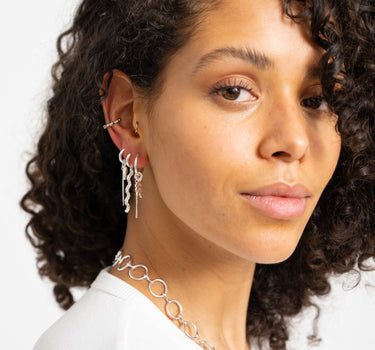 Set Of 2 Hoop Waves Silver - Things I Like Things I Love