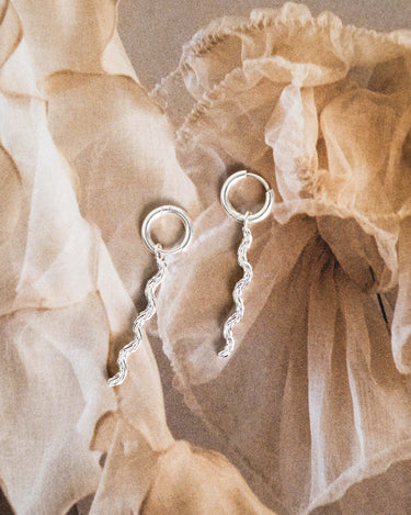 Set Of 2 Hoop Waves Silver - Things I Like Things I Love