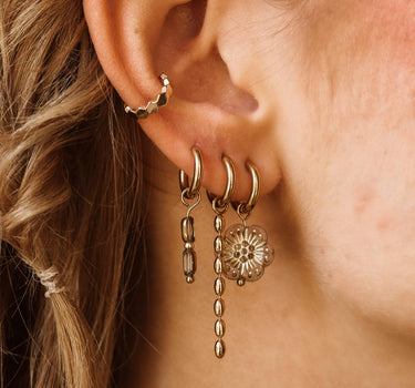 Set of 2 Hoops Bones Gold - Things I Like Things I Love