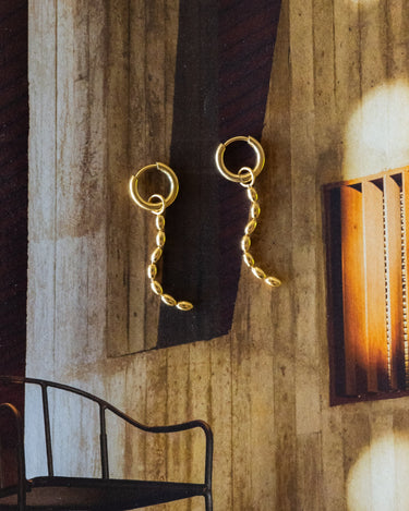 Set of 2 Hoops Bones Gold - Things I Like Things I Love