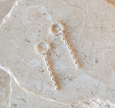 Set of 2 Hoops Bones Silver - Things I Like Things I Love