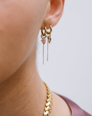 Set of 2 Hoops Chain Anthracite Gold - Things I Like Things I Love
