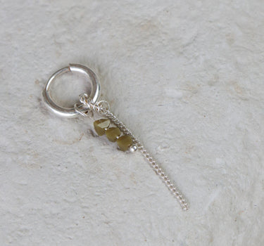 Set of 2 Hoops Chain Olive Silver - Things I Like Things I Love