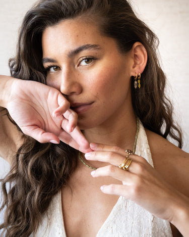 Set of 2 Hoops Saloon Gold Gold - Things I Like Things I Love