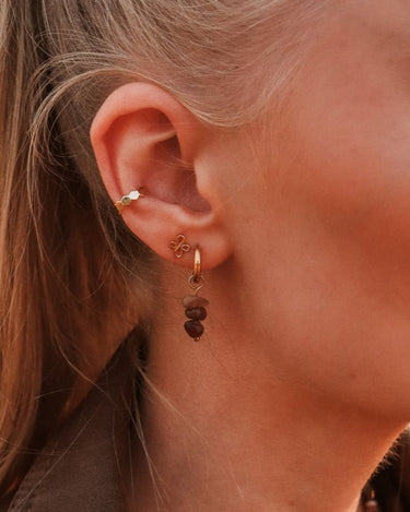 Set of 2 Hoops Triple Rock Gold - Things I Like Things I Love