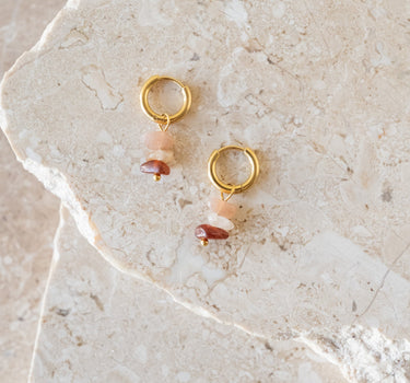 Set of 2 Hoops Triple Rock Gold - Things I Like Things I Love