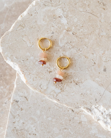 Set of 2 Hoops Triple Rock Gold - Things I Like Things I Love