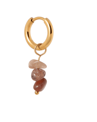 Set of 2 Hoops Triple Rock Gold - Things I Like Things I Love